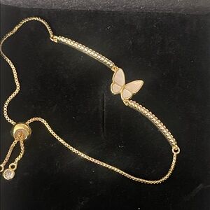 Gold Tone Butterfly Bracelet